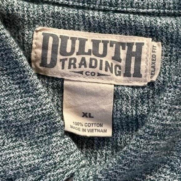 Duluth Trading Free Swingin Flannel Relaxed Fit Shirt Mens -Green - Men's Sz. XL - Picture 6 of 10